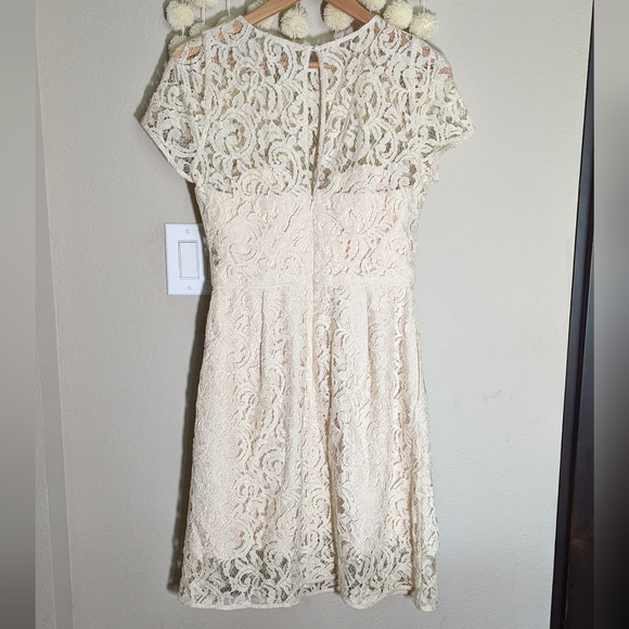 J.Crew Cocktail Dress in Cream lace over sleeveless bodice - Picture 8 of 9